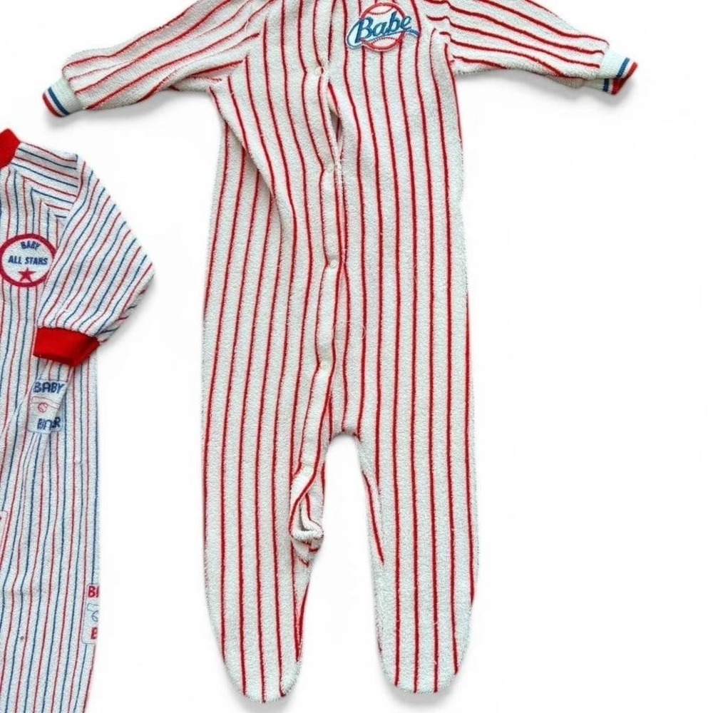 Vintage sportcore baby boys  pajamas baseball theme bundle - Picture 8 of 8